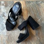 BP Karly Platform Sandals Black Suede Leather Women’s Size 10 Photo 0