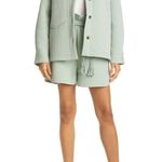 Samsoe Samsoe Ember Vineyard Green Textured Tie Paperbag Waist Shorts Size Small Photo 14