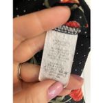 Blue Rain  black floral peplum cropped blouse xs Photo 4