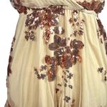 Southern Fried Chicks Southern Fried Chics Rose Gold Sequin Floral Mesh Midi Dress M Adjustable Straps Photo 3