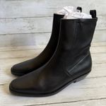 Madewell NEW Sz 8 The Idris Ankle Boot Black Leather Western Square Toe NX431 Photo 5