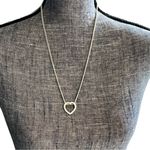 Boutique Heart Necklace Rhinestone Silver Sliding Pendant Charm Photo 0