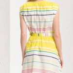 Presley Skye Sloane Belted Silk Blend Stripe Dress Mini Yellow White Pink Size L Size L Photo 0