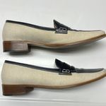 Brooks Brothers Beige Navy Twill and Leather Classic Slip-On Loafers- Size 8 Photo 11