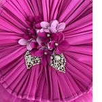 Badgley Mischka Mikado Mermaid Gown Off-Shoulder Pinwheel Flowers pink size 4 Photo 9