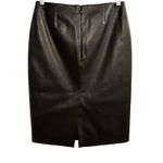 Theory Bedford Faux Leather Skinny Pencil Skirt Black Size 6 Back Zip Slit Photo 1