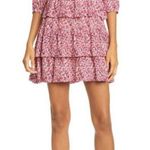 Ba&sh Nina Dress Pink Floral Tiered Ruffle Puff 3/4 sleeves minidress Photo 0