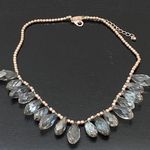 Ny Collection NY Signed Smoky Quartz Briolette Cut Teardrop Rose Gold-tone Beaded 18” Necklace Photo 4