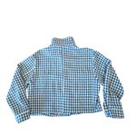 Anthropologie Dolan  Coastline Size Large Blue White Houndstooth Cropped Jacket Photo 9