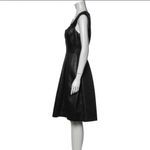 Halston Heritage  SZ 12 Metallic Cap Sleeve Cut Out Fit and Flare Dress Black Photo 1