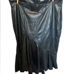 New York And Company  black faux leather midi skirt size 14 Photo 0