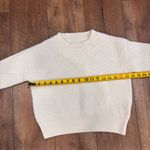 None Womens Small Cream White Cropped Long Sleeve Sweater Chunky Knit Cozy Winter Photo 7