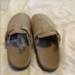 Tan Suede Clogs Size 6.5 Photo 2