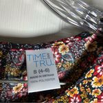 Time & Tru  Black Multicolor Floral 3/4 Bell Sleeve Blouse Small Photo 1