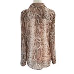 EXPRESS  Women Size XS Animal Print Brown Peach Button Up Shirt (25-2) Photo 1