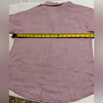 Garnet Hill  100% Linen Pink/Purple Short‎ Sleeve Button Up Shirt Size 4 Photo 4