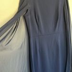Enfocus Studio EUC  Navy Mini Dress with Attached Sheer Cape sz 12 Photo 3