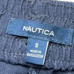 Nautica Blue Linen Coastal Shorts Elastic Waistband Stretch Size Small Photo 3