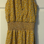 Miami  Mini Dress Mustard Yellow & White Floral Medium Photo 0