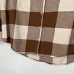 Old Navy  Flannel The Boyfriend Shirt Brown Cream Neutral Oversized Size M Photo 4