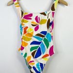 Tabitha Brown for Target Botanical Tropical Low Back One Piece Swimsuit Swim XS Blue Photo 1