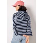 Evereve  MIA striped hoodie navy blue white womens size medium nautical casual Photo 8