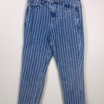 American Eagle Mom Jeans Retro Indigo Striped Blue Denim Women's Size 4 Photo 2