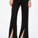 Mango Black Ribbed Slit Leg Elastic Waist Stretch Trousers NWT Photo 12