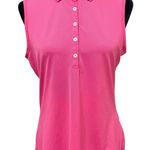 Greg Norman Hot Pink Sleeveless Polo Shirt Size Medium Stretch Golf UPF 20+ Top Photo 0