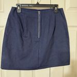 EUC Mi Ami Embroidered Floral Skirt Brushed Denim Dark Blue Pencil Skirt Photo 1