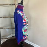 Yuka Mixed Media Print Turtle Neck Size Medium Blue Photo 7