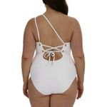 La Blanca Linea Costa One Shoulder One Piece Swimsuit Women's Plus 20W White NWT Photo 1