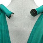 Greylin Anthropologie 100% Silk Turquoise Ombré Halter Draped Hem Size S Photo 4