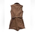 Avec Les Filles  Womens Romper Sz 30 Tan Orange Belted Photo 4