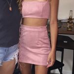 Suede Pink Two Piece Outfit Photo 0