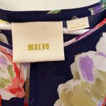 Maeve  Anthropologie Gardenia Blue Floral Silk Flutter‎ Sleeve Top Blouse Sz 0 Photo 2