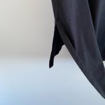 Helmut Lang  Black Sheer Panel Asymmetrical Open Back Blouse Size Medium Photo 3