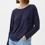 Gap  Linen Blend Boat Neck Long Sleeve Tee Size Small Photo 0