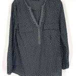 ZARA Basic Women's Polka Dot V Neck Long Sleeve Blouse Black White Size Small Photo 0