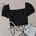 SheIn black puff sleeve crop top Photo 0