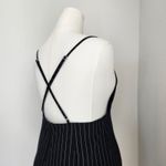 Forever 21 Black White Pinstripe Bodycon Backless Mini Dress Office Siren M Photo 3