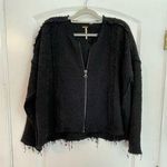 Free People  Jacket Small Black Fringe Whimsygoth Festival Club Witchcore Photo 0