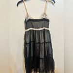 ALLOY Black and Cream Lace Trim Spaghetti Strap Dress Photo 5