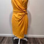 BCBGMAXAZRIA  Golden Yellow Mock Wrap Dress Size 6 SKU#C24395 Photo 2