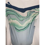 Vince Camuto Wave Stripe Tassel Kimono Cardigan – Blue Green Boho Cover-Up OS Photo 3