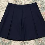 Brand New Women’s Adjustable Navy Pleated Skirt With Pocket and Without Tags Blue Photo 0