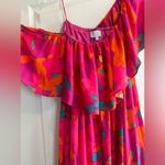 Sugar Lips NWT RSVP Fuchsia Floral Off The Shoulder Ruffled Maxi Dress Medium Photo 2