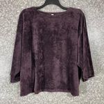 J.Jill Pure Jill Women's Purple Velour Oversized Crop Sweatshirt - Size Medium Photo 0