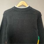 Vintage Christmas Sweater Teddy Bear Quirky Ugly Fun Tree FLAWS Women Medium‎ Black Photo 7