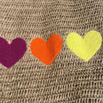 Straw tote bag with hearts Tan Photo 3